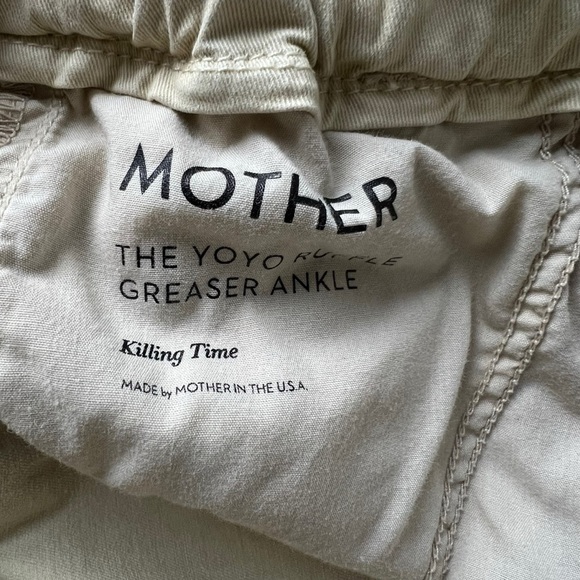 MOTHER High Paper Bag Waist Khaki Tan Pants Size 31 Yo-yo Ruffle Greaser Ankle - Picture 6 of 13